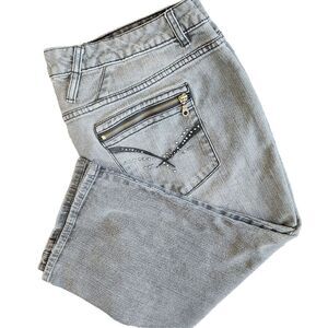 Venezia‎ Womens Plus Size 22 Black Capri Jeans Stretch Denim Pockets Lane Bryant